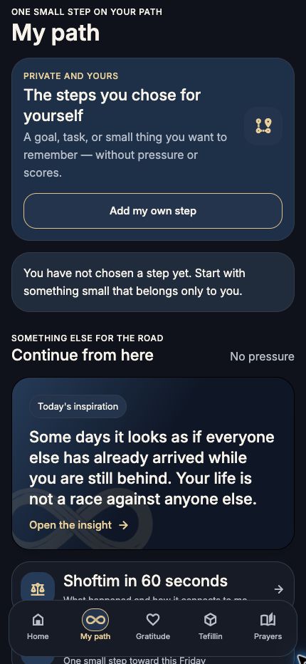My path screen in the Modeh app